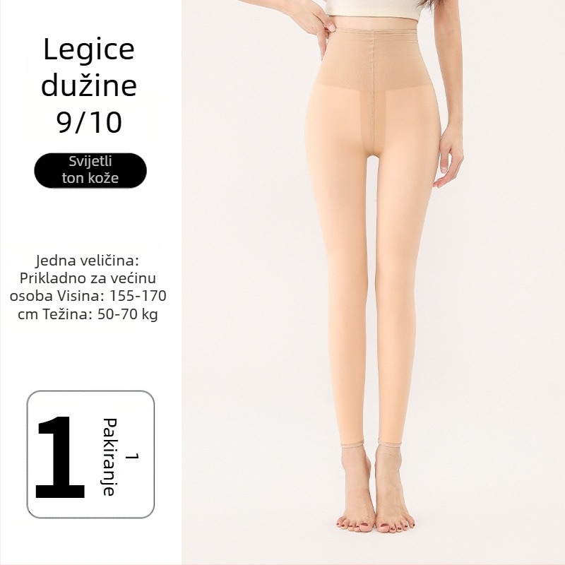 Ženske leggings duljine 9/10, oblikovanje nogu, unutarnja flekso podstava, prirodan nude dojam, za visinu 140–185 cm, jesen-zima