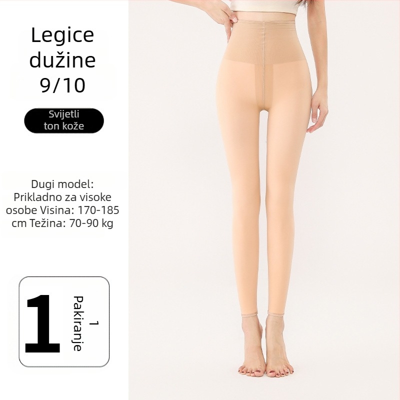 Ženske leggings duljine 9/10, oblikovanje nogu, unutarnja flekso podstava, prirodan nude dojam, za visinu 140–185 cm, jesen-zima
