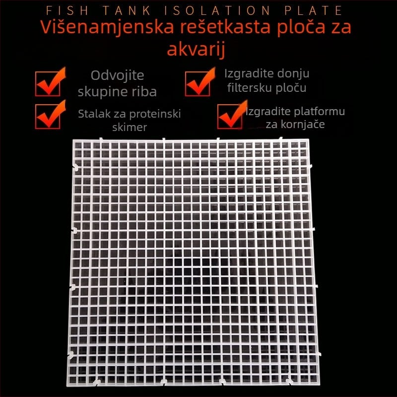 Donji izolacijski panel za akvarij uz akrilni filtracijski pumpu i plastični mrežasti razdjelnik
