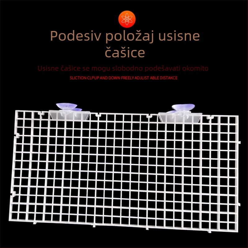 Donji izolacijski panel za akvarij uz akrilni filtracijski pumpu i plastični mrežasti razdjelnik