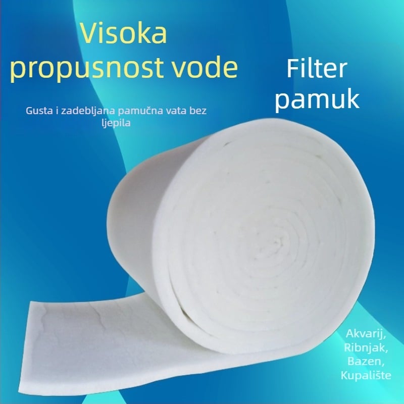 Filter vate od bijelog pamuka bez ljepila za akvarij, filtracija visoke gustoće za velike akvarije i ribnjake