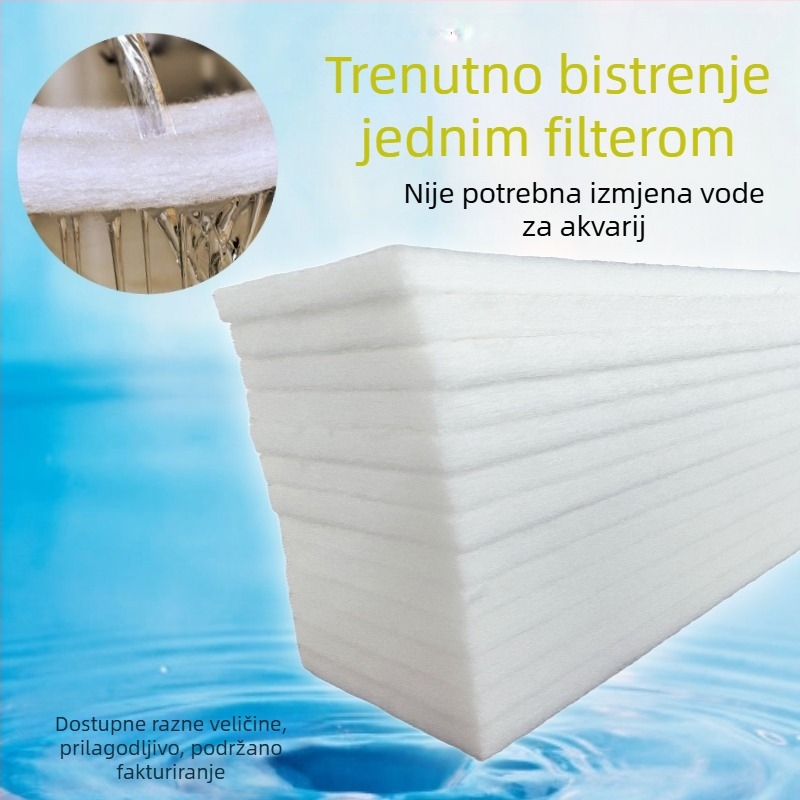 Filter vate od bijelog pamuka bez ljepila za akvarij, filtracija visoke gustoće za velike akvarije i ribnjake