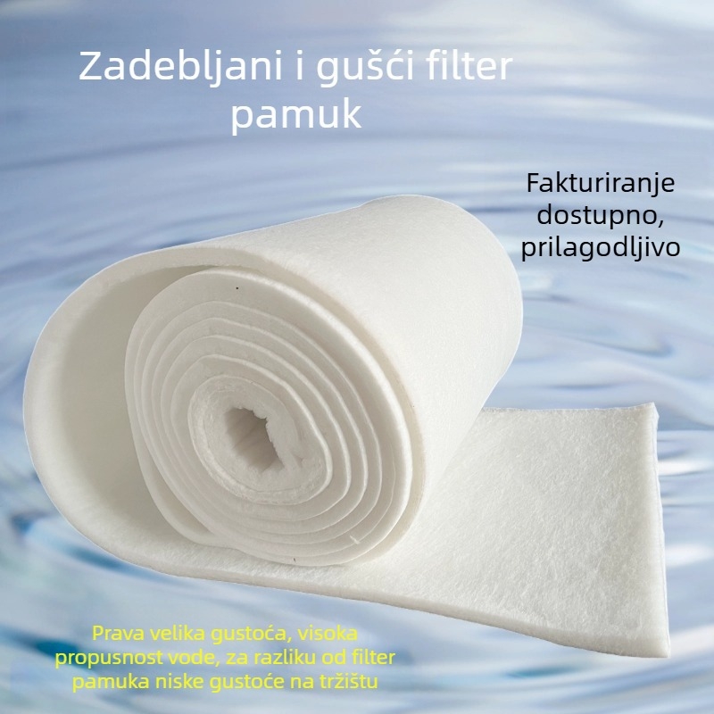 Filter vate od bijelog pamuka bez ljepila za akvarij, filtracija visoke gustoće za velike akvarije i ribnjake