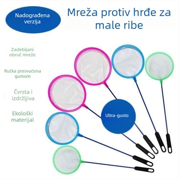 Mreža za akvarij za hvatanje riba, kružnog i kvadratnog oblika, za zlatne ribice i ukrasne ribice