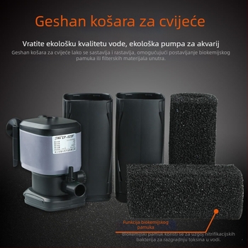 Ugradbeni trofunkcijski filtar i pumpa za zamjenu vode za akvarij, oksigenacija i cirkulacija uz biokemijski filtr