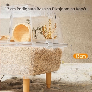 Prozirna velika akrilna vila za zlatog hamstra, 60 cm prostora, zimska uzgojna kutija, kavez za hamstera, luksuz