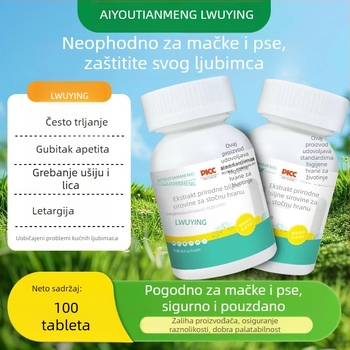 100 tableta unutarnjeg deworminga za mačke i pse — biljni ekstrakt, dobar okus