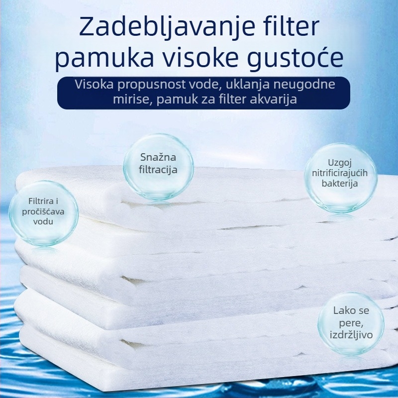 Visoko gusto biokemijski filter pamuk za akvarije, bijeli pamuk, uzgoj nitrificirajućih bakterija