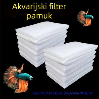 pamučni filtracijski materijal za akvarij visoke gustoće, 6D poliesterska vlakna, bijela