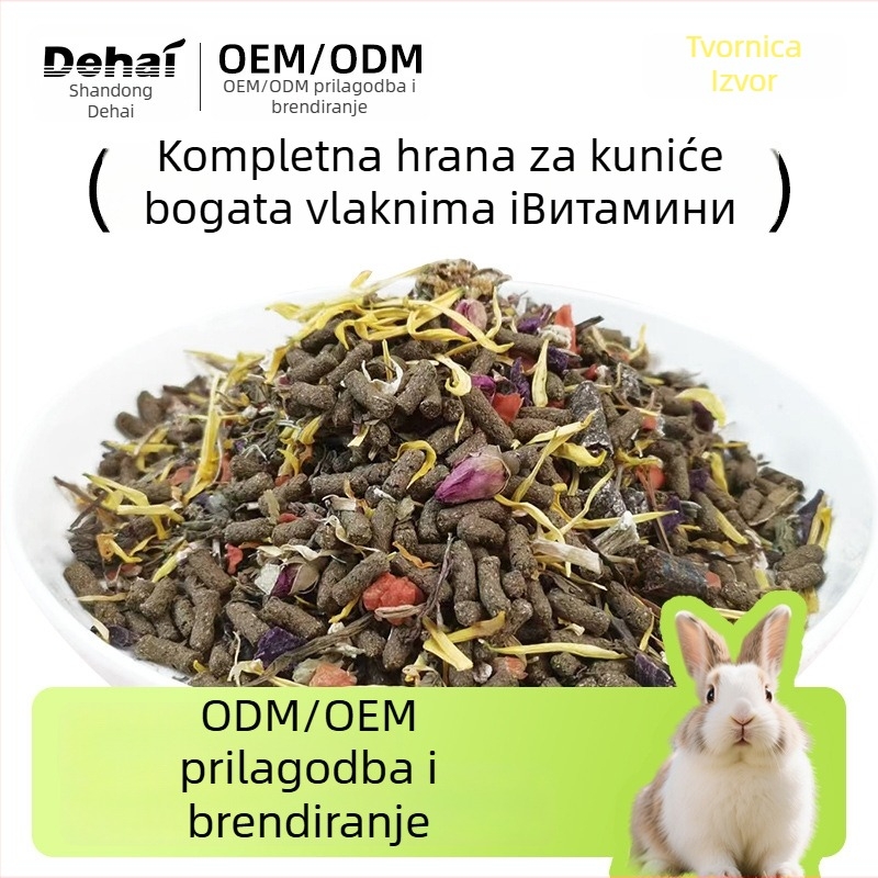 Meizifang Visoko vlaknasta suha hrana za zečeve s dugim ušima, za odrasle i mlade zečeve, 200 g