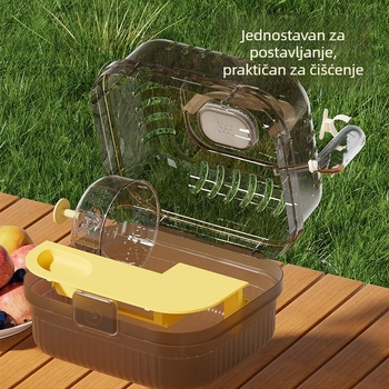 Prijenosni kavez za hrčke, ventilirani kvadratni kavez od PP materijala za male kućne ljubimce