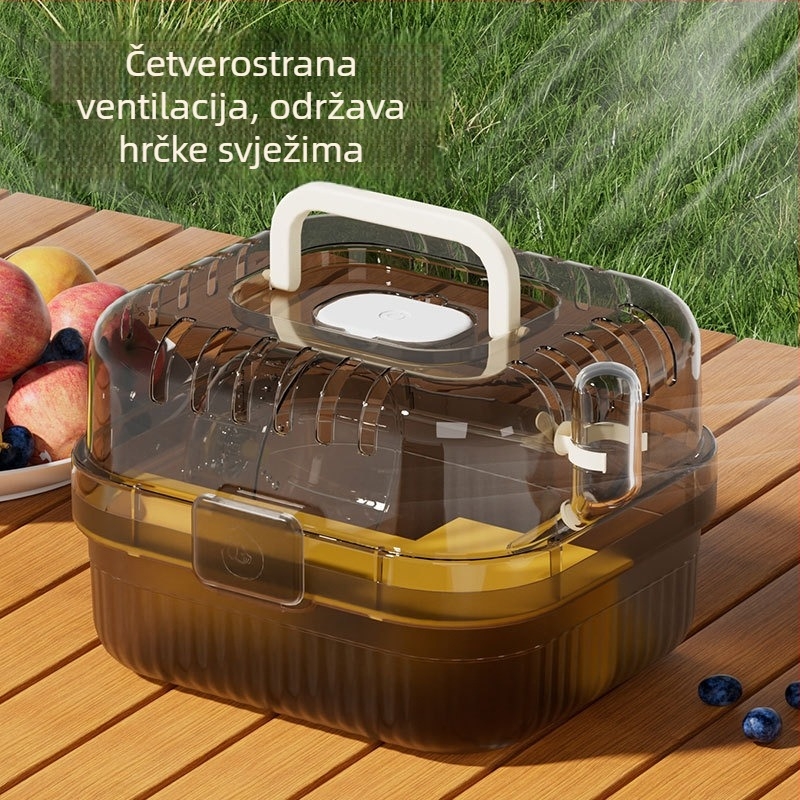 Prijenosni kavez za hrčke, ventilirani kvadratni kavez od PP materijala za male kućne ljubimce