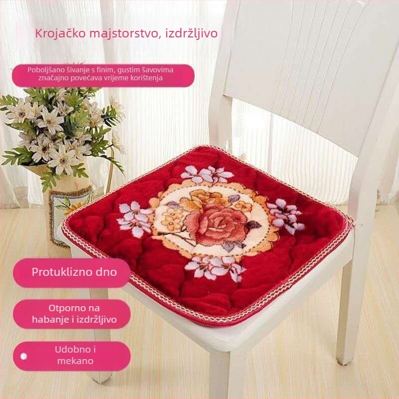 Gusta plišna jastučnica za sjedenje, velika, za uredsku stolicu, kauč i taburet – zimska upotreba