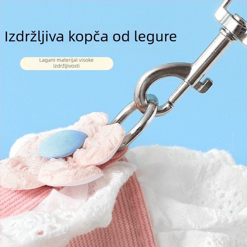 Set povodac i postroj za mačke s floralnim uzorkom, odjeća za mačke i pse, dodaci za šetnju štenaca
