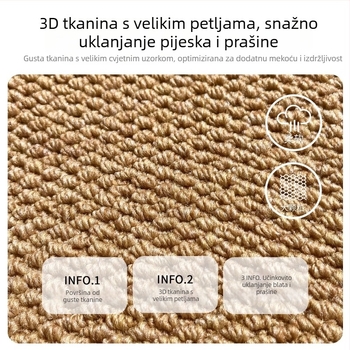Kuhinjska podloga protiv klizanja, otporna na mrlje, imitacija sisala s motivom ananasovih krugova, kvadratnog oblika, prilagodljiva, vlakna polipropilena