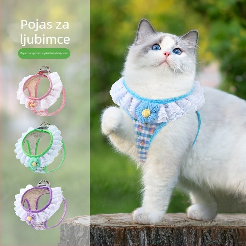 Povodac za mačke s prsnim remenom u stilu vesta