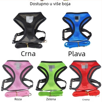 Prozračna mrežasta prsna hama s vodilom za male i srednje pse