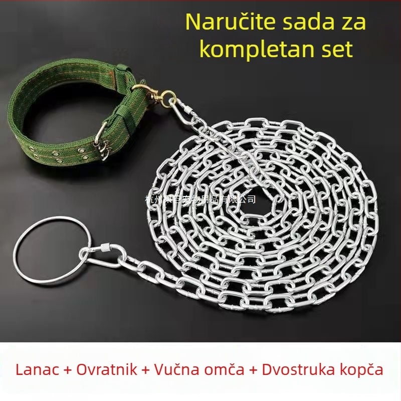 Povodac za psa protiv ugriza, otporan na hrđu, lanac za psa i ogrlica