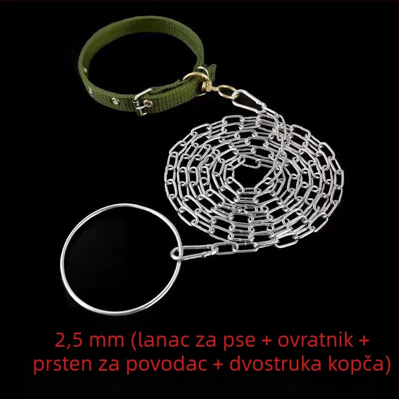 Povodac za psa protiv ugriza, otporan na hrđu, lanac za psa i ogrlica