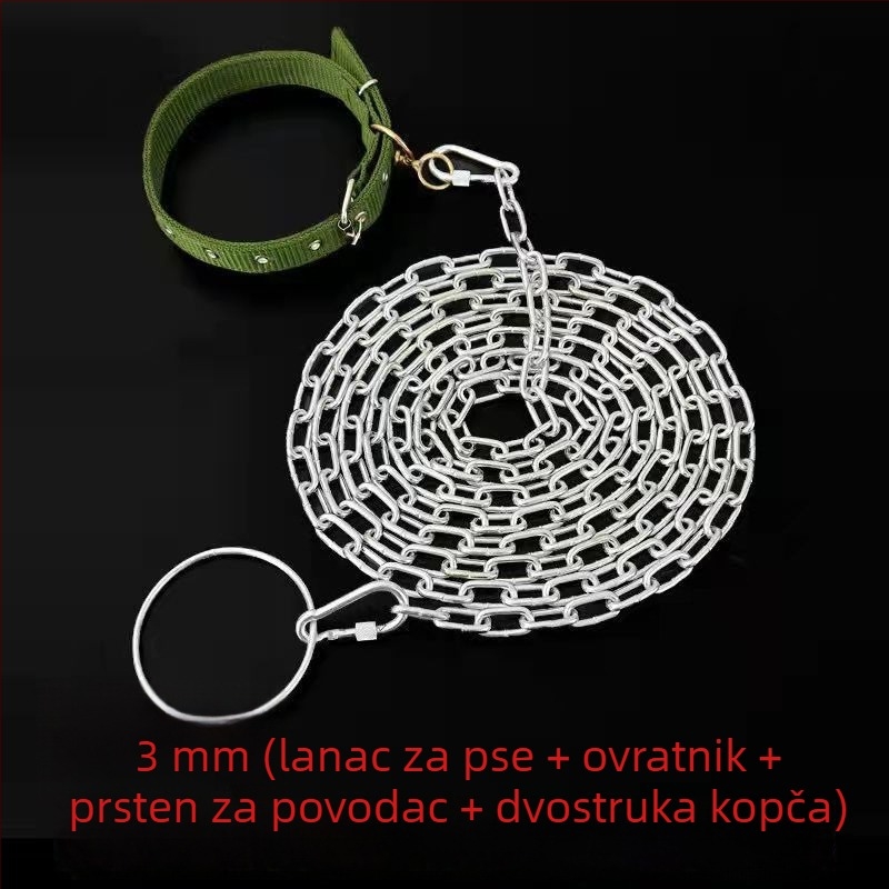 Povodac za psa protiv ugriza, otporan na hrđu, lanac za psa i ogrlica