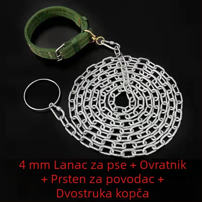 Povodac za psa protiv ugriza, otporan na hrđu, lanac za psa i ogrlica