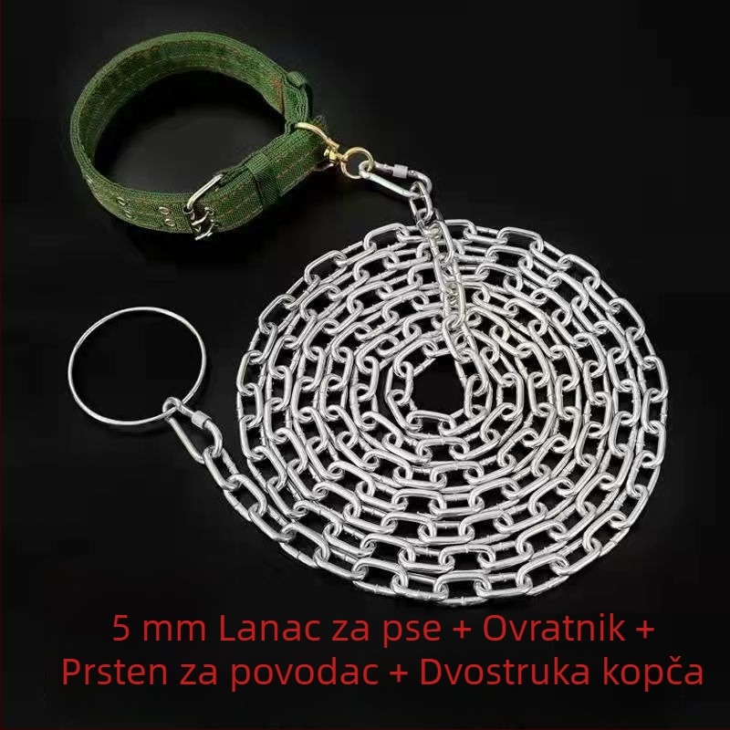 Povodac za psa protiv ugriza, otporan na hrđu, lanac za psa i ogrlica