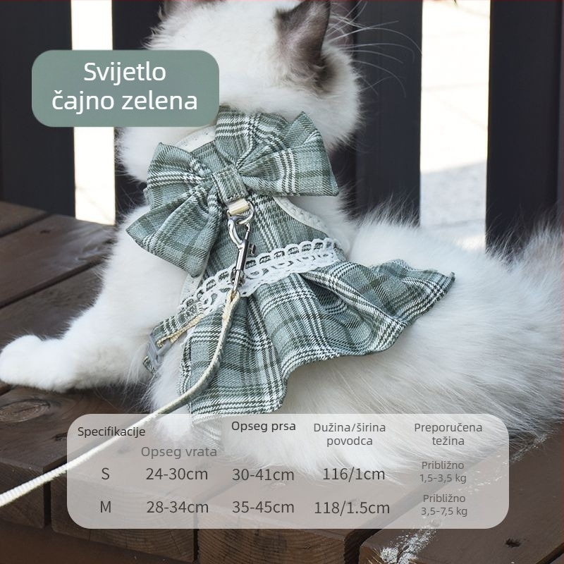 Harnaš za šetnju mačke s vodilicom i haljinom princeze, dvostruka upotreba za kućne ljubimce prilikom izlaska