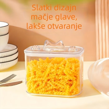 Velika plastična kutija za skladištenje hrane za kućne ljubimce (pas i mačka), prozirna, zapečaćena