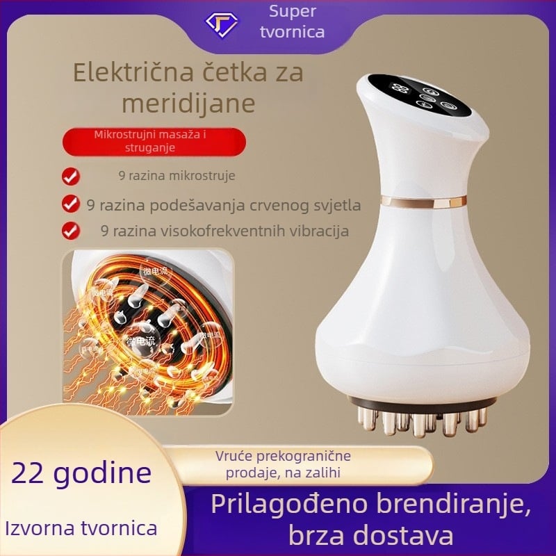 Električni meridijanski masažer – mini prijenosni alat za scraping uz grijanje i vibracijski masažer, za kućnu upotrebu, cupping uređaj za cijelo tijelo