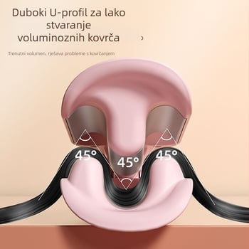 Uvijač za kosu 32 mm, duboko U oblik, s teksturom vodnih valova i negativnim ionima, dugotrajan stil
