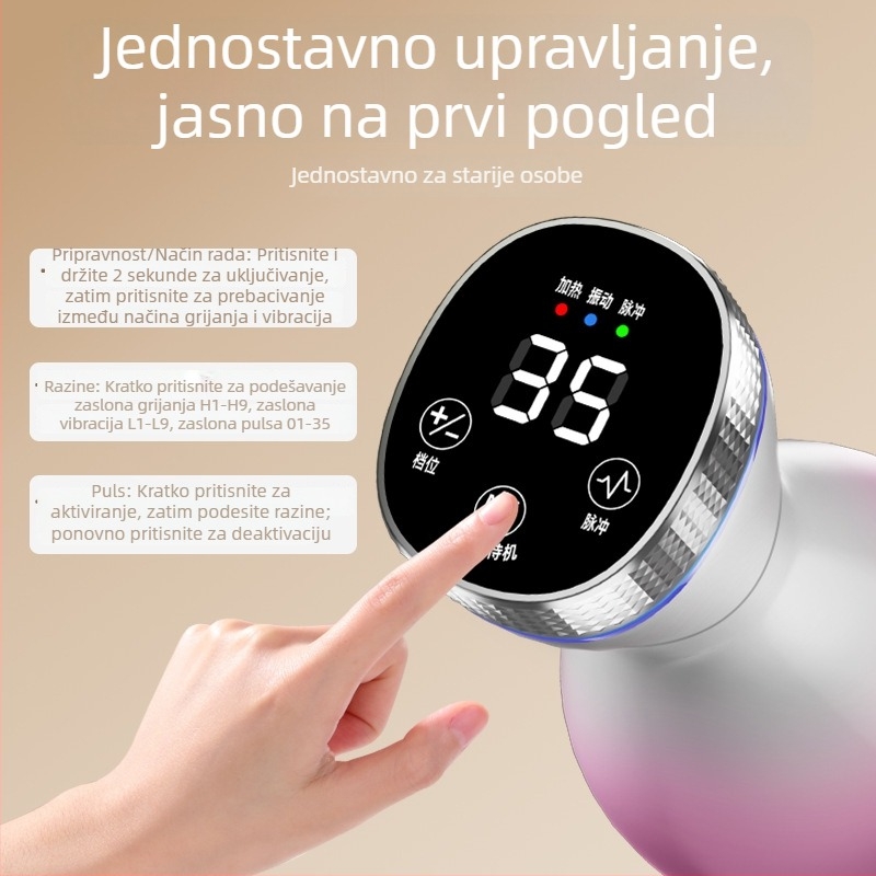 Električna meridijanska četkica za cijelo tijelo, masaža trbuha, uređaj za čišćenje meridijana, grijanje gua sha i masažni alat za trbuh