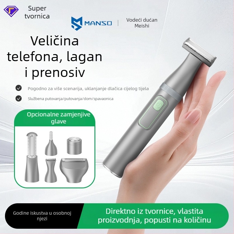 Nova ženska električna britvica za tijelo, prijenosni višenamjenski trimer za uklanjanje dlačica ispod pazuha i na nogama