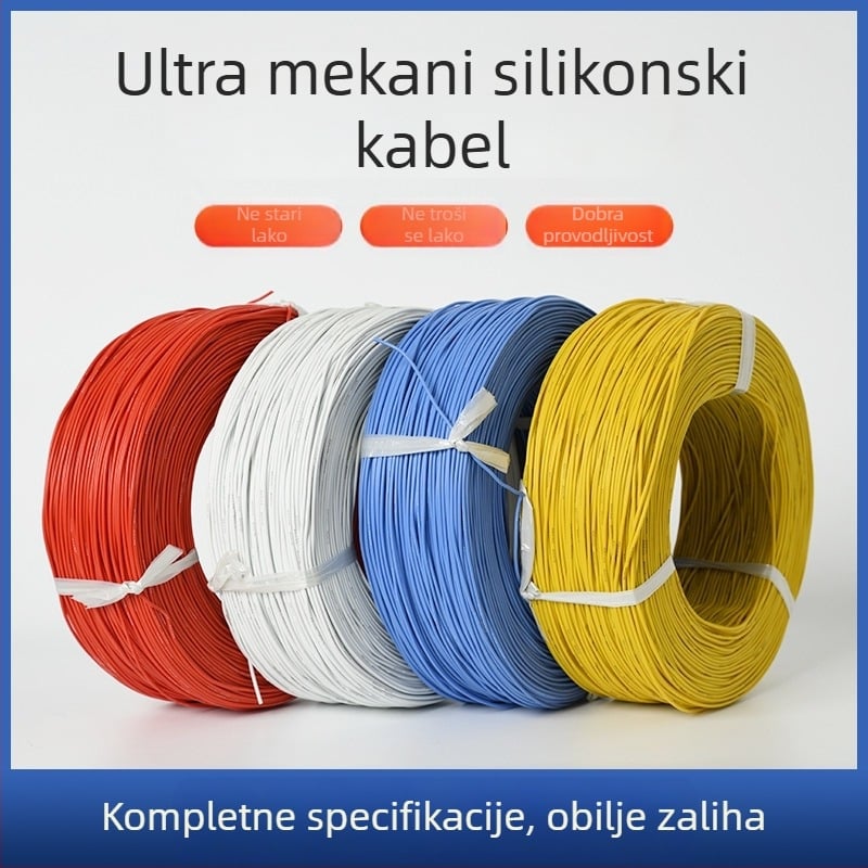 8 AWG Ekstra mekan silikon vodič visoke temperature, plamen-otporan tinirani bakar za skladištenje energije u baterijama