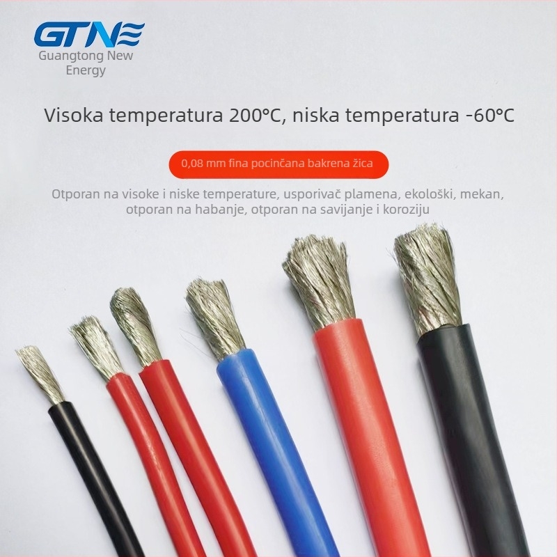 8 AWG Ekstra mekan silikon vodič visoke temperature, plamen-otporan tinirani bakar za skladištenje energije u baterijama