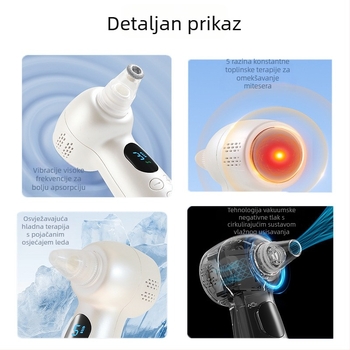 Ultrazvučni uređaj za usisavanje komedona za dubinsko čišćenje i njegu kože sklonoj akni, 3 brzine, ABS kućište