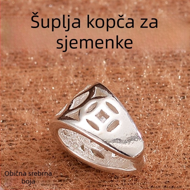 S925 sterling srebro jade privjesak kopča s Guanyin Budin kristalom, šuplja kopča u obliku sjemena dinje, ručno izrađeni DIY dodatak za nakit