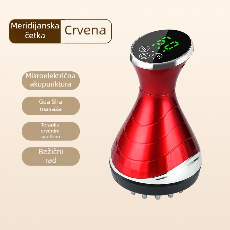Električni gua sha masažer za trbuh i tijelo, četka za meridijane nogu, alat za čišćenje meridijana i četka za cupping cijelog tijela