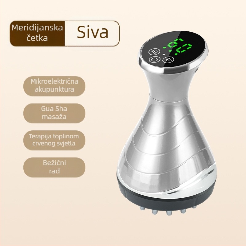 Električni gua sha masažer za trbuh i tijelo, četka za meridijane nogu, alat za čišćenje meridijana i četka za cupping cijelog tijela