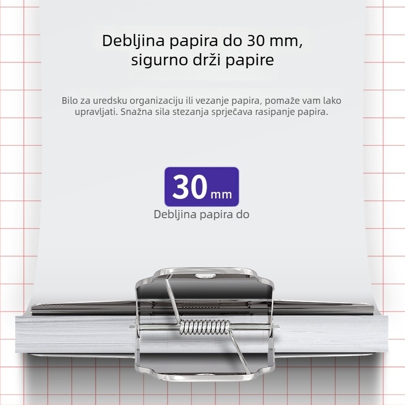 Deli 9532 Oblikovani metalni klip za karte, srebrni organizator dokumenata, 3 komada, 102 mm