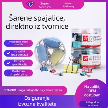 Obojeni metalni klipse za dokumente s dugim repom