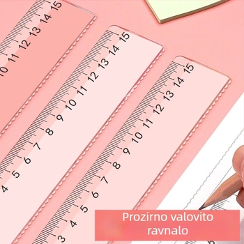Prozirna studentska ravnala s valovitim uzorkom, 15 cm i 20 cm, plastična ravnala za prvi razred – standard mjerenja i crtanja