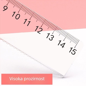 Prozirna studentska ravnala s valovitim uzorkom, 15 cm i 20 cm, plastična ravnala za prvi razred – standard mjerenja i crtanja