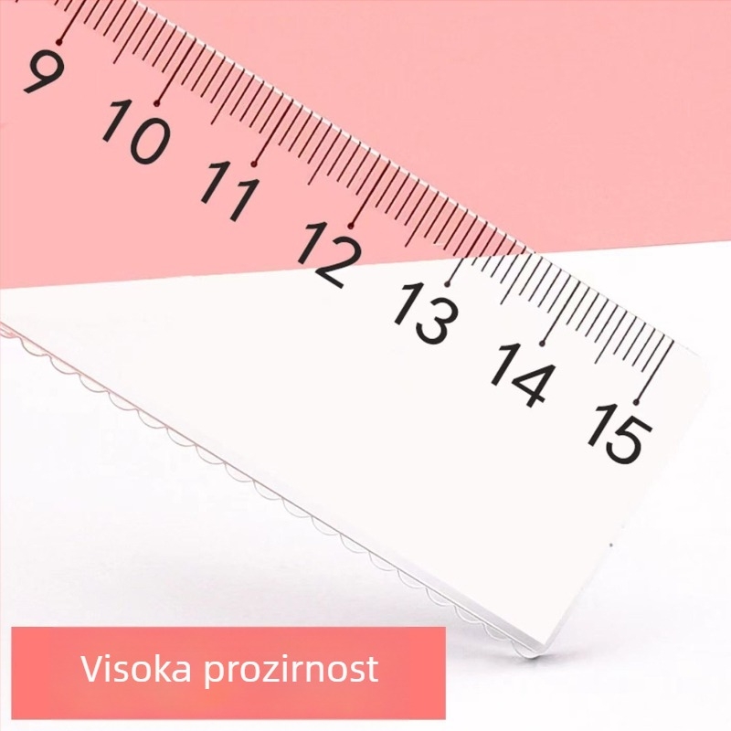 Prozirna studentska ravnala s valovitim uzorkom, 15 cm i 20 cm, plastična ravnala za prvi razred – standard mjerenja i crtanja