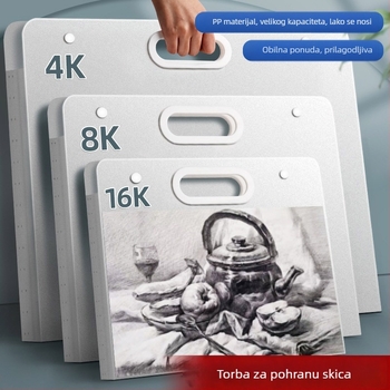Plastična torba za umjetnički portfelj s klipom za skice i papir za crtanje