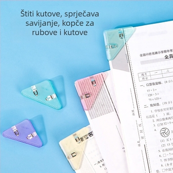 Deli QJ8530 Trokutasti klip – rubni stezalj i trokutni folder za učenike