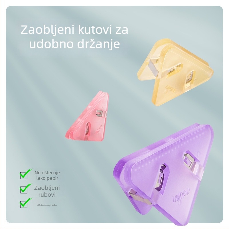 Deli QJ8530 Trokutasti klip – rubni stezalj i trokutni folder za učenike