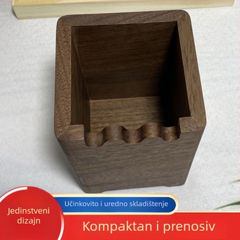 Držač olovaka od orahovog drveta – kreativni drveni organizator stola i dekoracija
