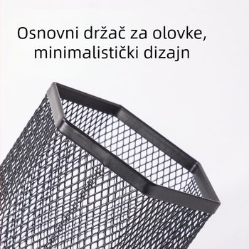 Deli PK910 Metalni držač olovaka — mrežasti, šesterokutni stolni organizator