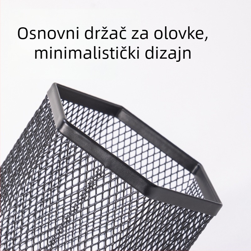 Deli PK910 Metalni držač olovaka — mrežasti, šesterokutni stolni organizator