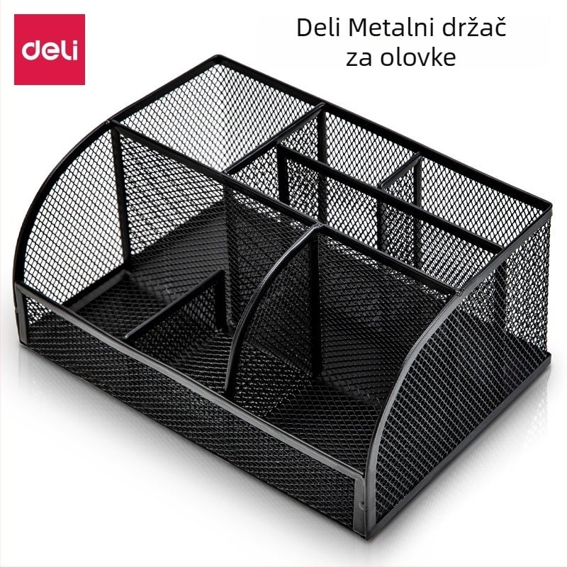 Deli 8903 Višenamjenski metalni držač olovke i organizator stola sa sedam pretinaca